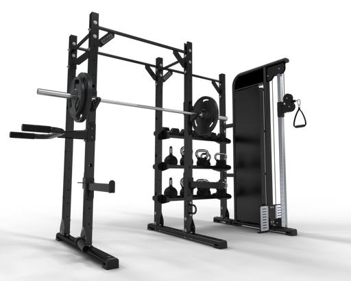 Jordan Ultimate Strength Half Rack With Functional Storage And Pulley - Best Gym Equipment