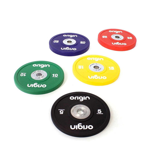 Origin Olympic Colour Urethane Bumper Plates Set (up to 110kg) - Best Gym Equipment