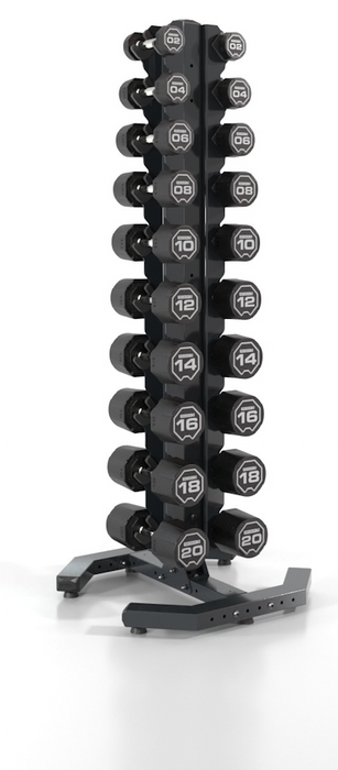 Escape 2-20kg Nucleus Urethane Dumbbell Set with Upright Rack - Best Gym Equipment