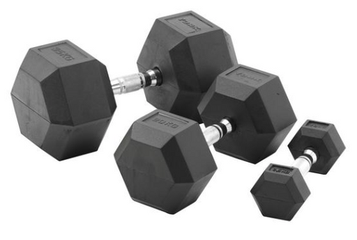 York Barbell 2.5 KG - 35 KG Rubber Hex Dumbbell Pack - Best Gym Equipment