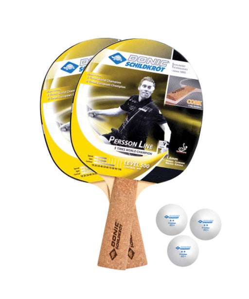 Donic-Schildkroet Persson 500 Cork Table Tennis Paddle & Balls Set