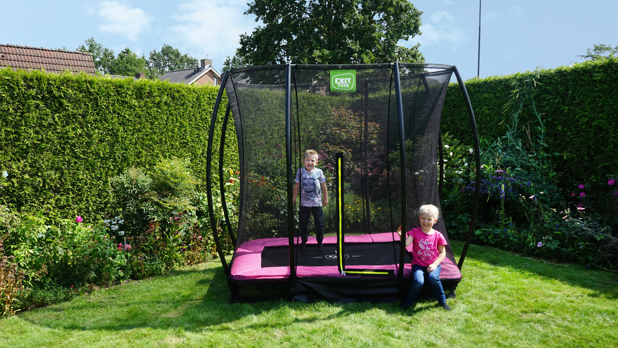 Trampolino Exit Silhouette Con Rete Di Sicurezza - 244x366 Cm, Ideale Per Bambini - Foto 2