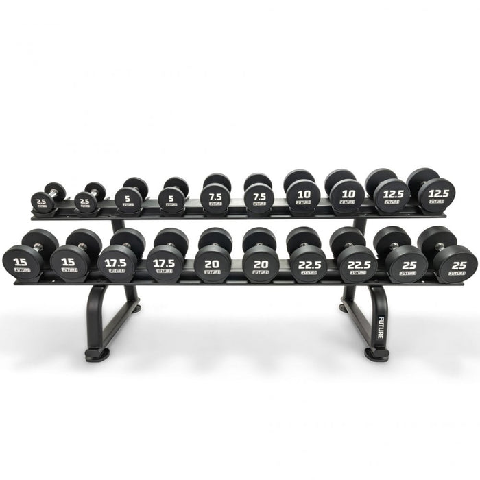 Future Premium Urethane Dumbbell Set & Rack 2.5 - 25kg