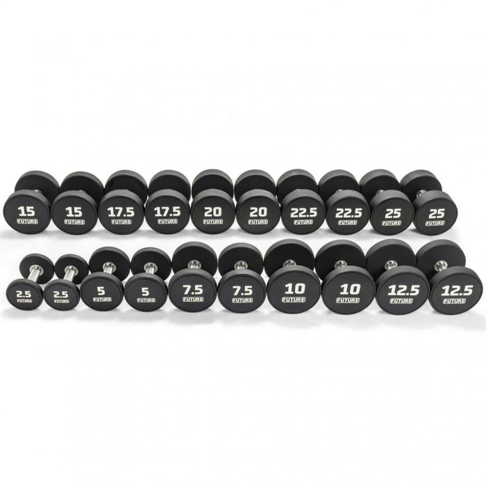 Future Premium Urethane Dumbbell Set & Rack 2.5 - 25kg