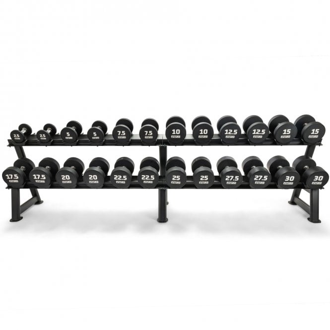 Stretch And Set Rack Future Premium Urethane Dumbbell Set & Rack 2.5 - 30kg — Best Gym Equipment