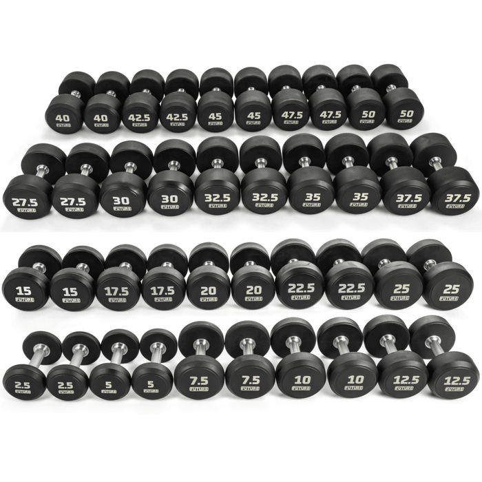 Future Premium Rubber Dumbbell Set  & Rack 2.5 - 50kg