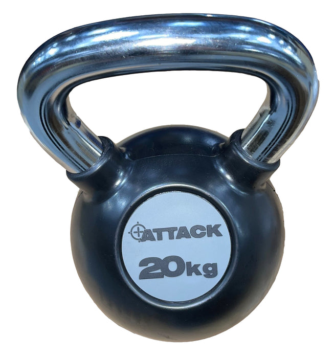 Attack Fitness Chrome Handle Rubber Kettlebells