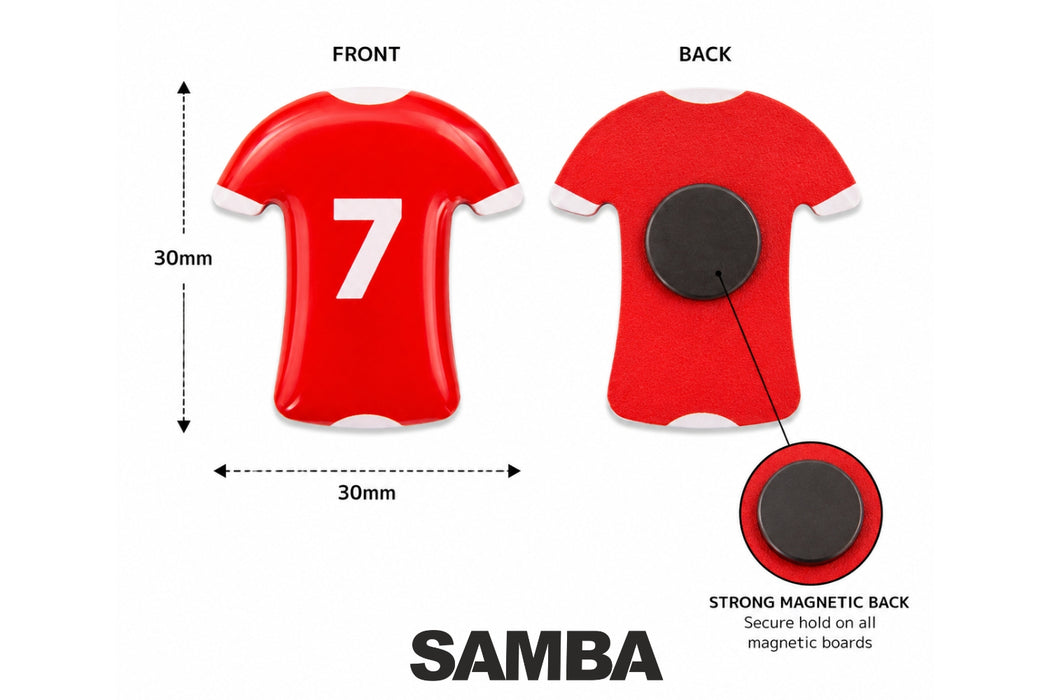 Samba Football Coaching Board Shirt Magnets Set