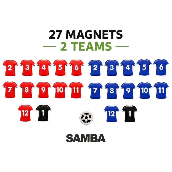 Samba Football Coaching Board Shirt Magnets Set
