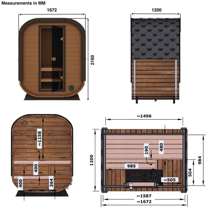 Polar Recovery Sauna Cube Mini - 2 Person Outdoor Sauna