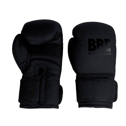 BBE Matte Black Sparring/Bag Boxing Gloves