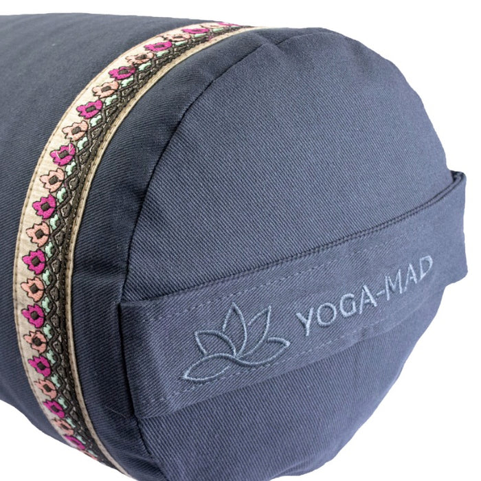 Yoga Mad Buckwheat Yoga Bolster with Ribbon Trim