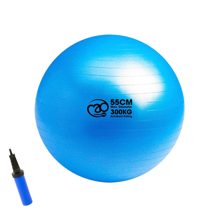 Fitness Mad 300kg Anti-Burst Swiss Ball with Pump - 55cm