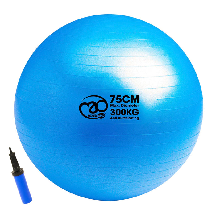 Fitness Mad 300kg Anti-Burst Swiss Ball with Pump - 55cm