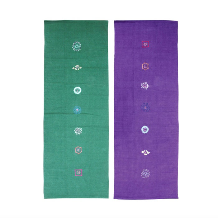 Fitness Mad Cotton Yoga Rug - Chakra Pattern