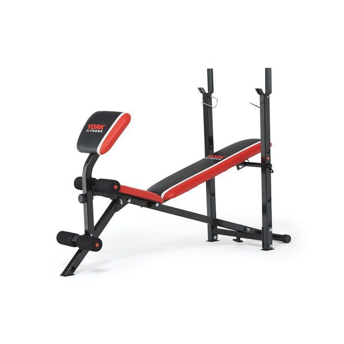 York Warrior 2 in 1 Folding Barbell & Ab Bench with Curl