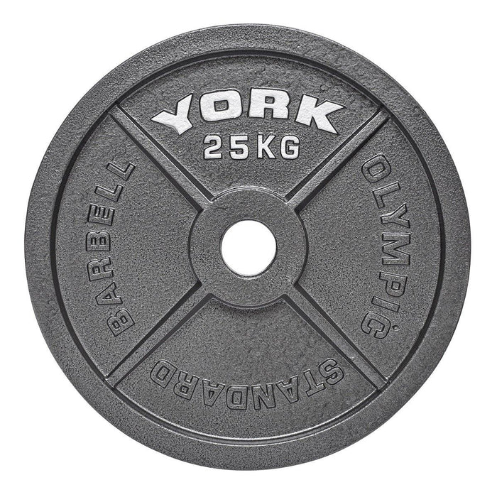 York Barbell Olympic 2" Hammertone Cast Iron Weight Plates - Best Gym Equipment