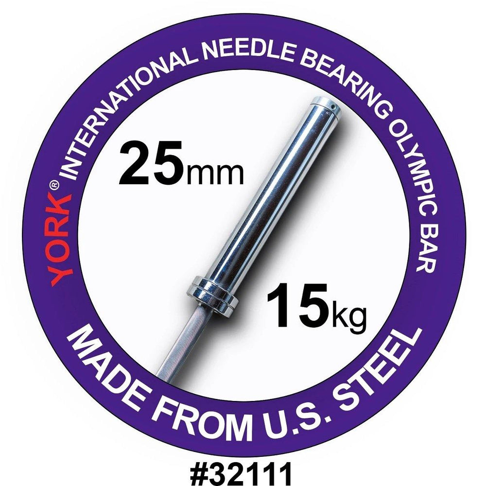 York Barbell Women's 6.5' International Needle Bearing Bar - 15kg - Best Gym Equipment