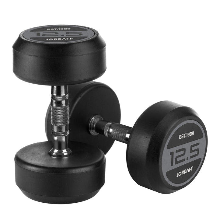Jordan Classic Rubber Dumbbells Sets Grey — Best Gym Equipment