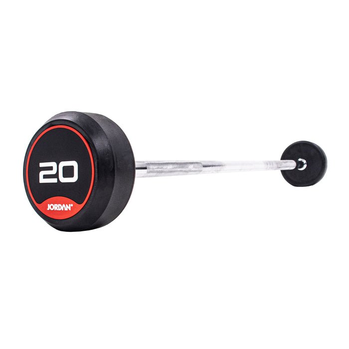 Jordan Rubber Barbell Set 10-45kg Solid Ends with Straight Bars