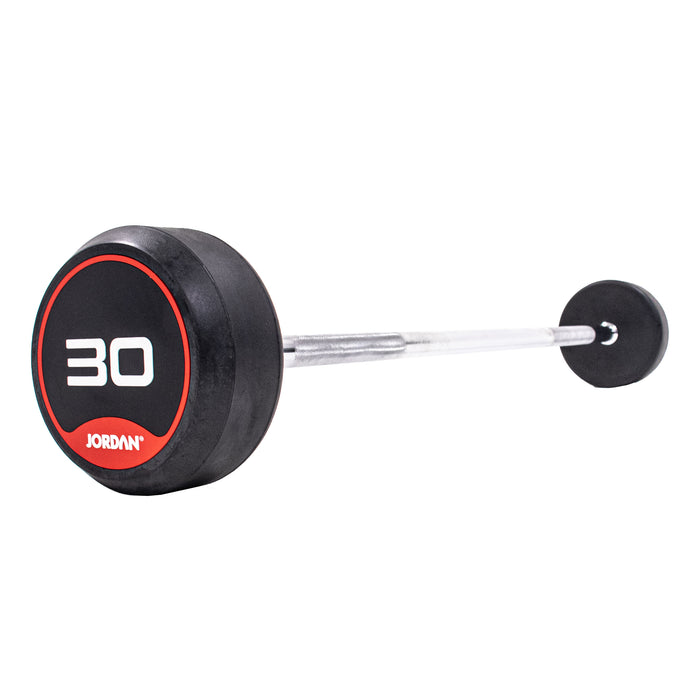 Jordan Rubber Barbell Set 10-45kg Solid Ends with Straight Bars