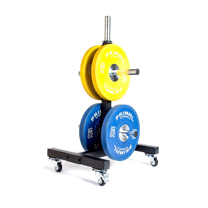 Primal Strength Bumper Plate Rack with Wheels - Best Gym Equipment