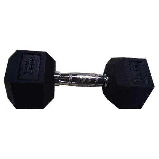 Primal Strength Commercial Rubber Hex Dumbbells 1-50kg Pairs - Best Gym Equipment