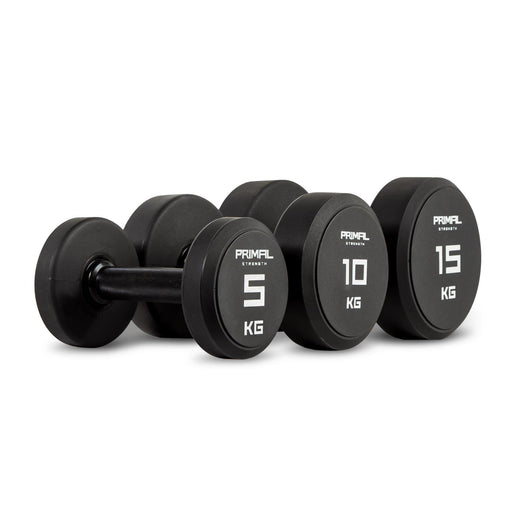 Primal Strength Urethane Dumbbell Set 52.5Kg - 70Kg – (8 Pairs) - Best Gym Equipment