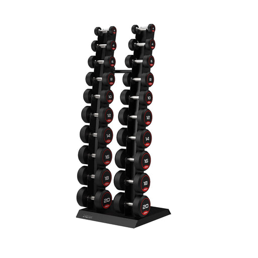Jordan Classic Rubber Dumbbell set 2-20kg with Vertical Rack