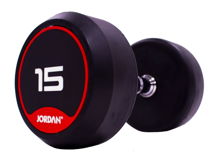 Jordan Classic Rubber Dumbbell set 2.5-30kg with New 12 Pair Rack - Best Gym Equipment