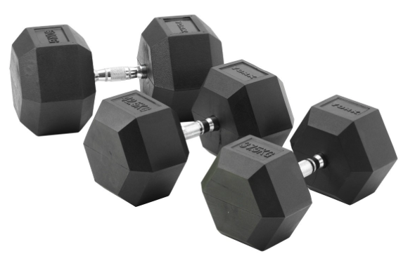 York Barbell 37.5 KG - 50 KG Rubber Hex Dumbbell Pack - Best Gym Equipment