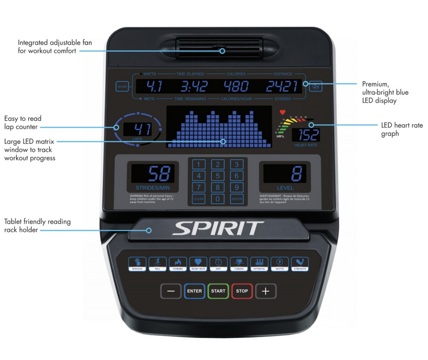 Spirit Fitness CE900 Elliptical - Best Gym Equipment