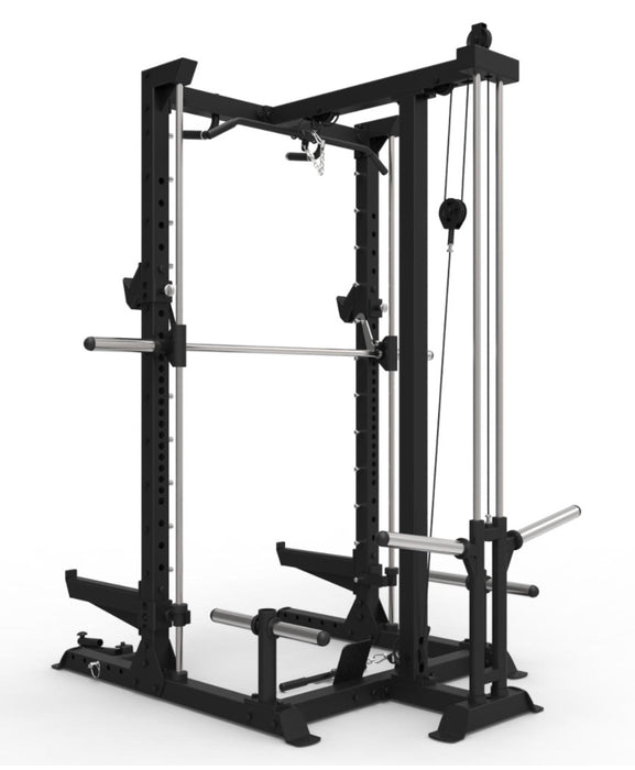 Primal Pro Series Half Rack with Smith Machine and Lat Pull Down/Low Row