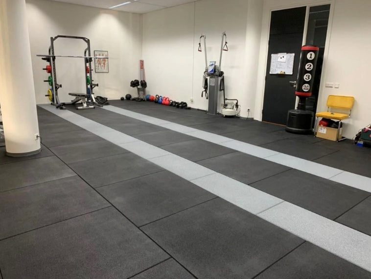 Flatline Black Rubber Gym Flooring 1m x 1m 20mm