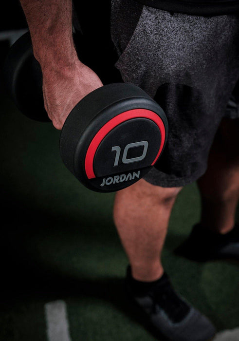 Jordan Premium Urethane Dumbbell Set 2.5-50kg with Racks - Best Gym Equipment