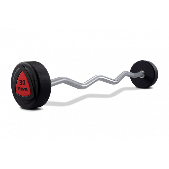 Ziva ZVO Urethane EZ Curl Barbell Sets - Best Gym Equipment