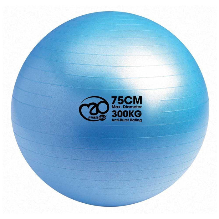 Fitness Mad 300Kg Swiss Ball & Pump/DVD 75cm Blue