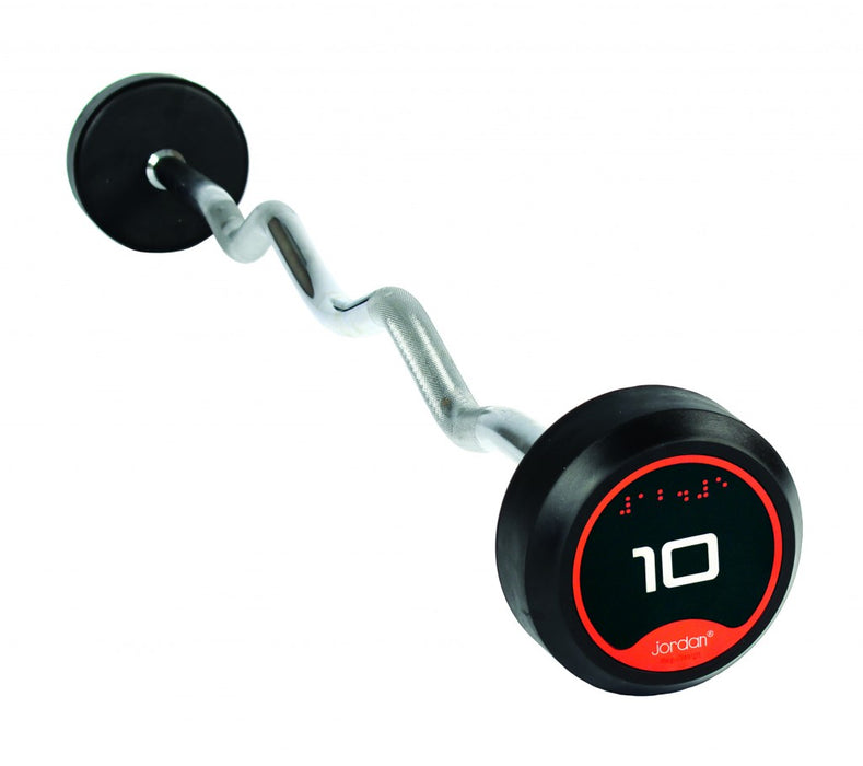 Jordan Rubber Barbells Set 10-45kg with Curl Bars — Best Gym Equipment