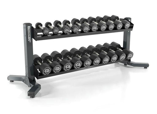 Escape 2-30kg Nucleus Urethane Dumbbell Set with Rigid Rack - Best Gym Equipment