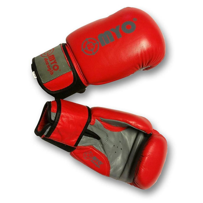 MYO Strength Boxing Gloves - Red/Grey - Leather