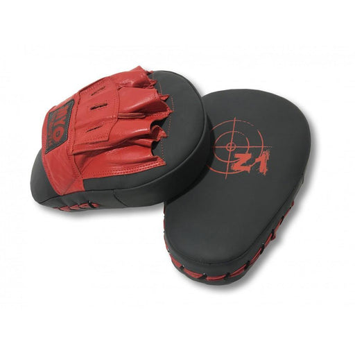 MYO strength Sparring Hook and Jab Pads - Grey/Red - Leather