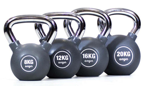 Origin Urethane Kettlebell Set Including Rack (Up to 28kg) - Best Gym Equipment