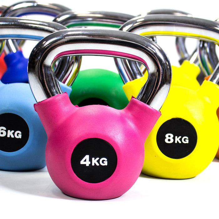 Origin Rubber Kettlebell Set Including Rack (Up to 28kg) - Best Gym Equipment