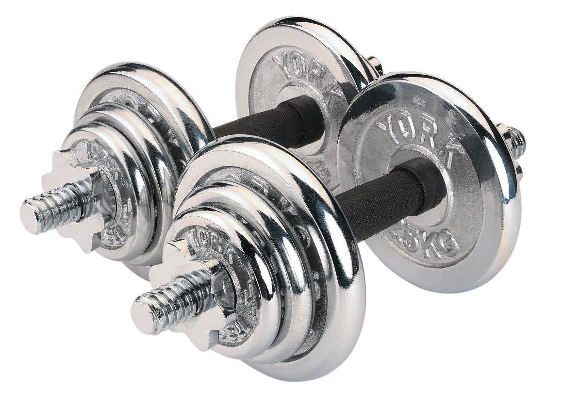 York Fitness 20 KG Chrome Dumbbell Set - Best Gym Equipment