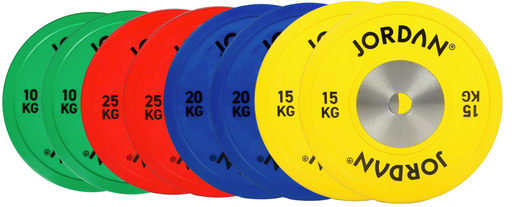Jordan Calibrated Colour Rubber Competition Plates - 140kg Set - Best Gym Equipment